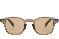 Lunettes de soleil ovales en plastique marron #BS2503-0507