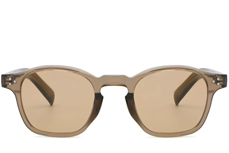 Lunettes de soleil ovales en plastique marron #BS2503-0507