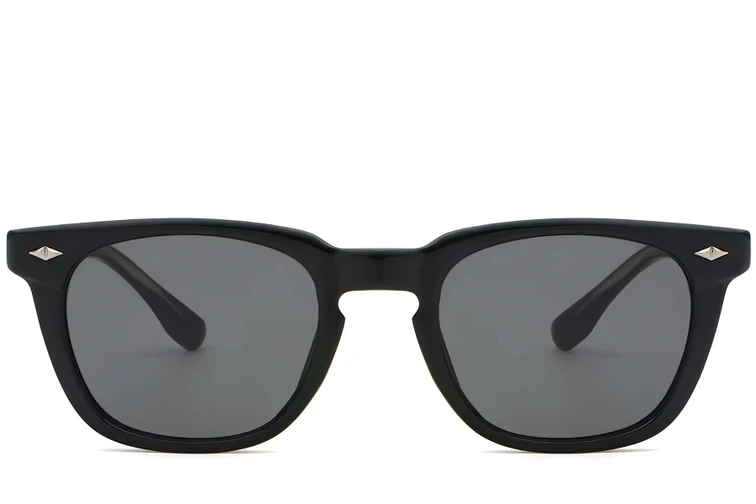 Rectangular Black Plastic Sunglasses #BS2503-0509