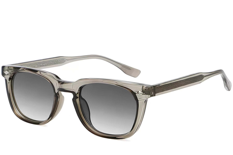 Lunettes de soleil rectangulaires en plastique gris #BS2503-0511