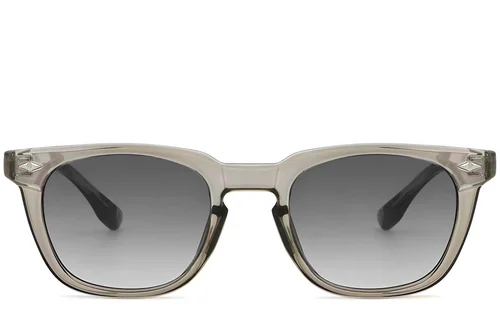 Lunettes de soleil rectangulaires en plastique gris #BS2503-0511