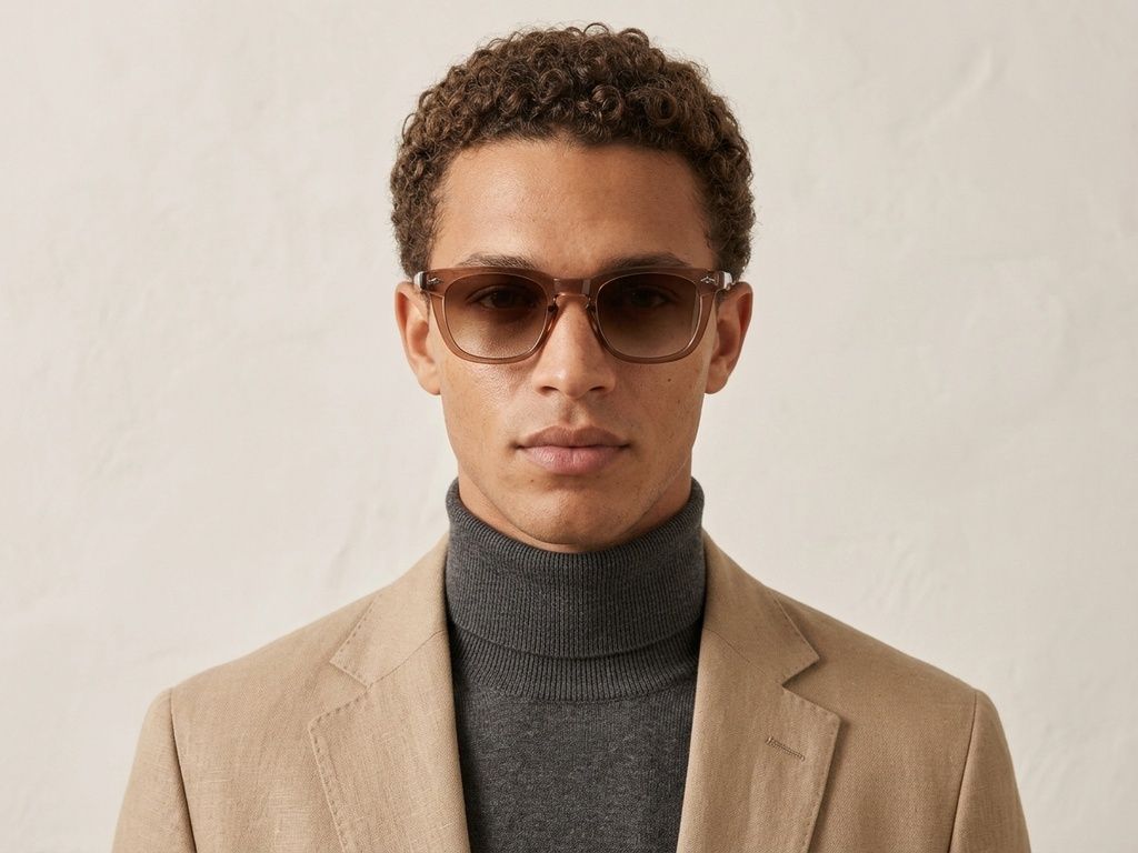 Rectangular Brown Plastic Sunglasses #BS2503-0512