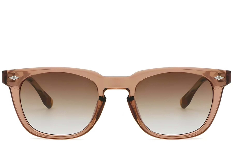 Lunettes de soleil rectangulaires en plastique marron #BS2503-0512