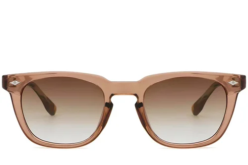 Lunettes de soleil rectangulaires en plastique marron #BS2503-0512