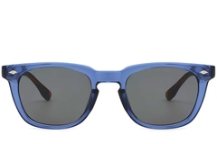 Lunettes de soleil rectangulaires en plastique bleu #BS2503-0513