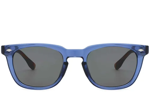 Lunettes de soleil rectangulaires en plastique bleu #BS2503-0513