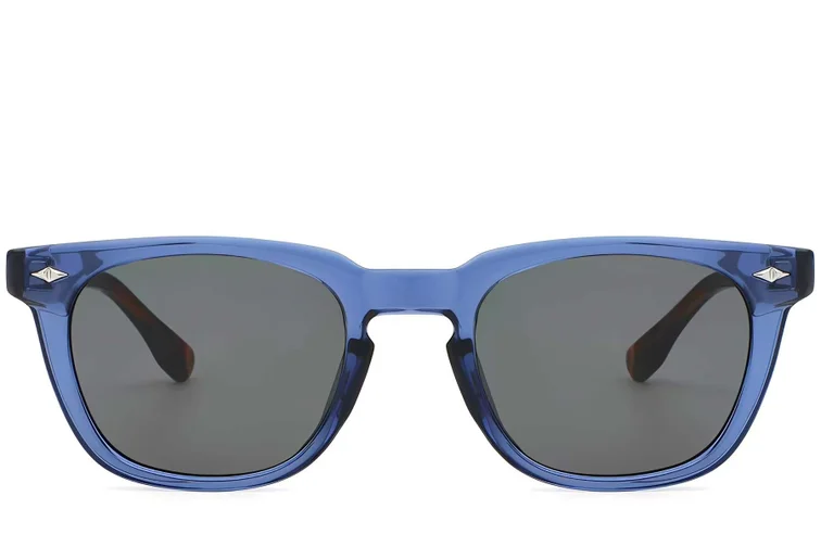 Rectangular Blue Plastic Sunglasses #BS2503-0513