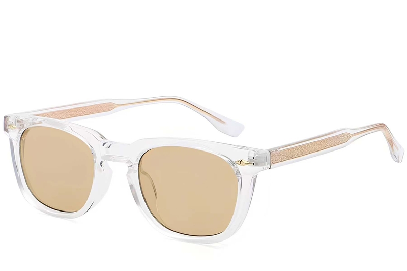 Lunettes de soleil rectangulaires en plastique transparent #BS2503-0514