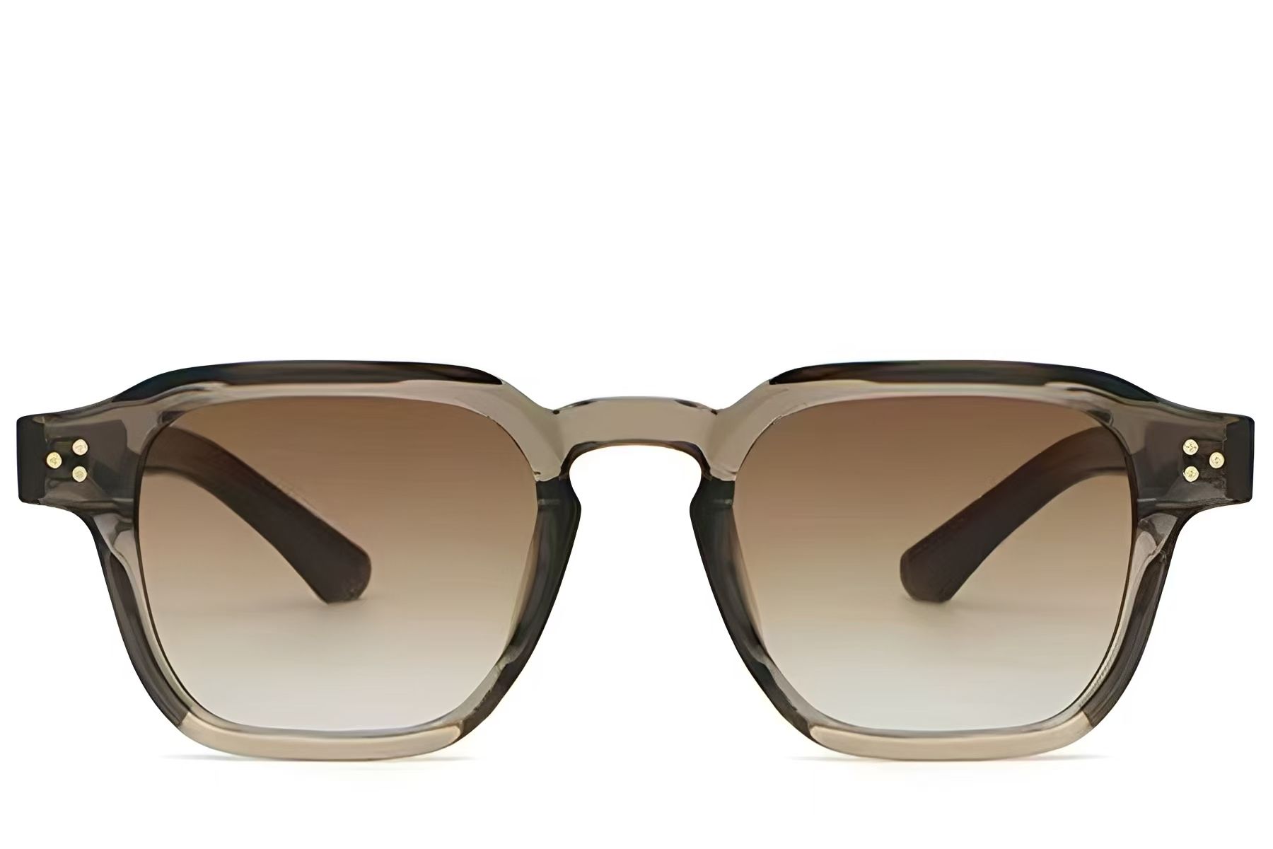 Rectangular Brown Plastic Sunglasses #BS2513-0002