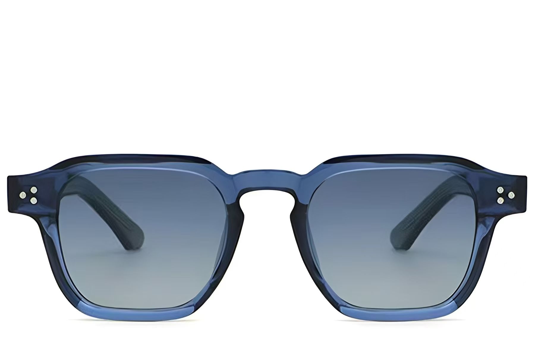 Rectangular Blue Plastic Sunglasses #BS2513-0004