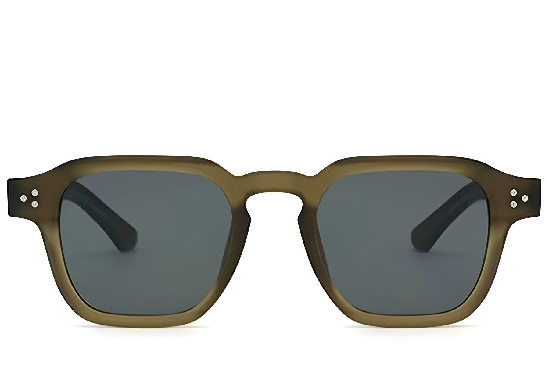 Rectangular Brown Plastic Sunglasses #BS2513-0005