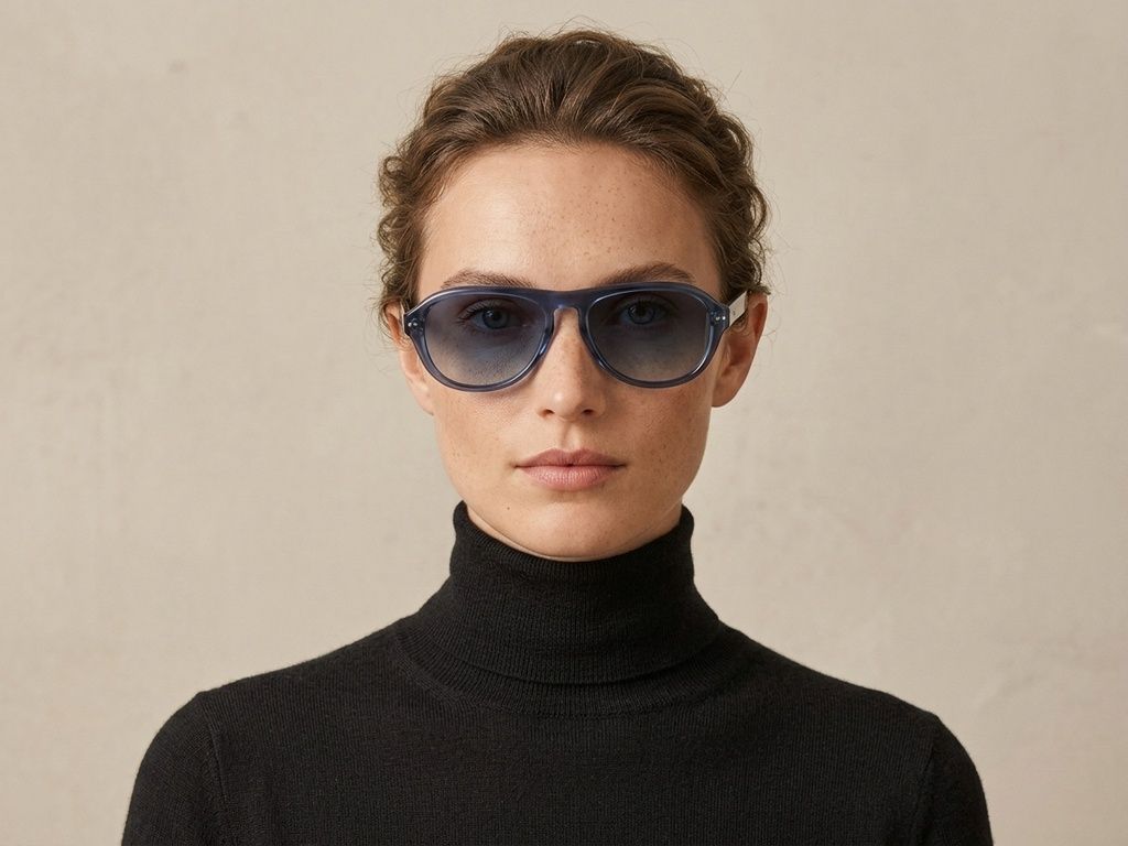 Aviator Blue Plastic Sunglasses #BS2513-0015