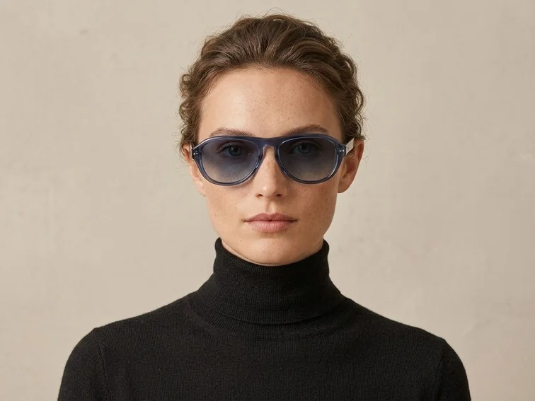 Aviator Blue Plastic Sunglasses #BS2513-0015