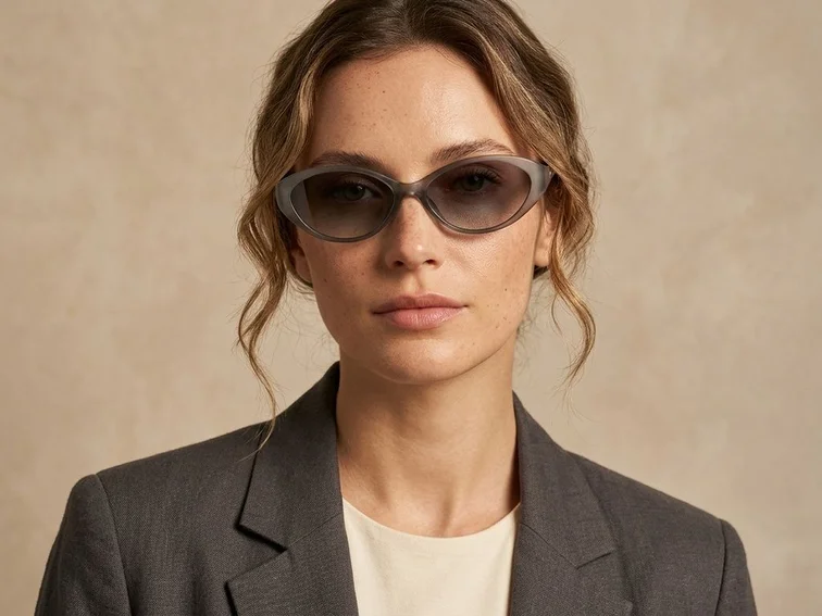 Schmetterlingsgraue Kunststoff-Sonnenbrille #BS2513-0018