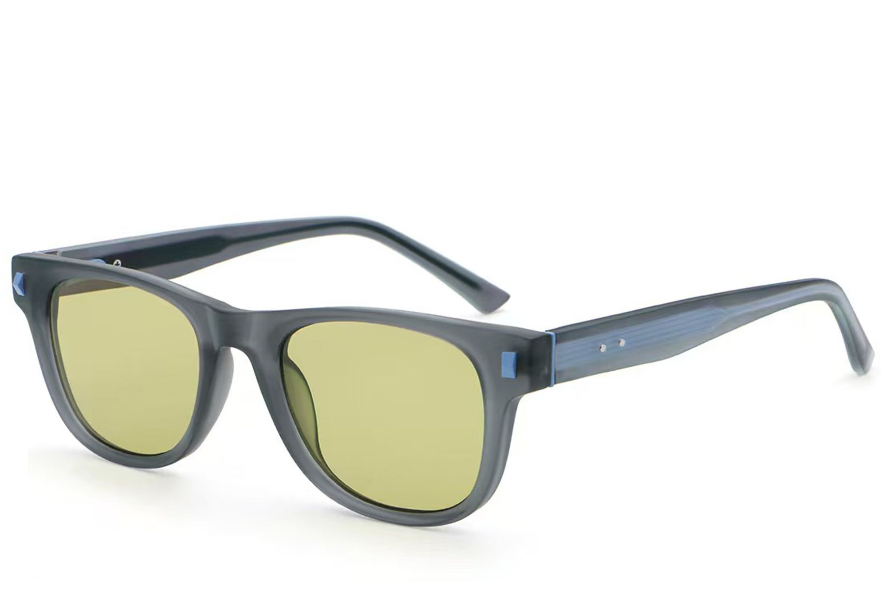 Rectangular Grey Plastic Sunglasses #BS2513-0028