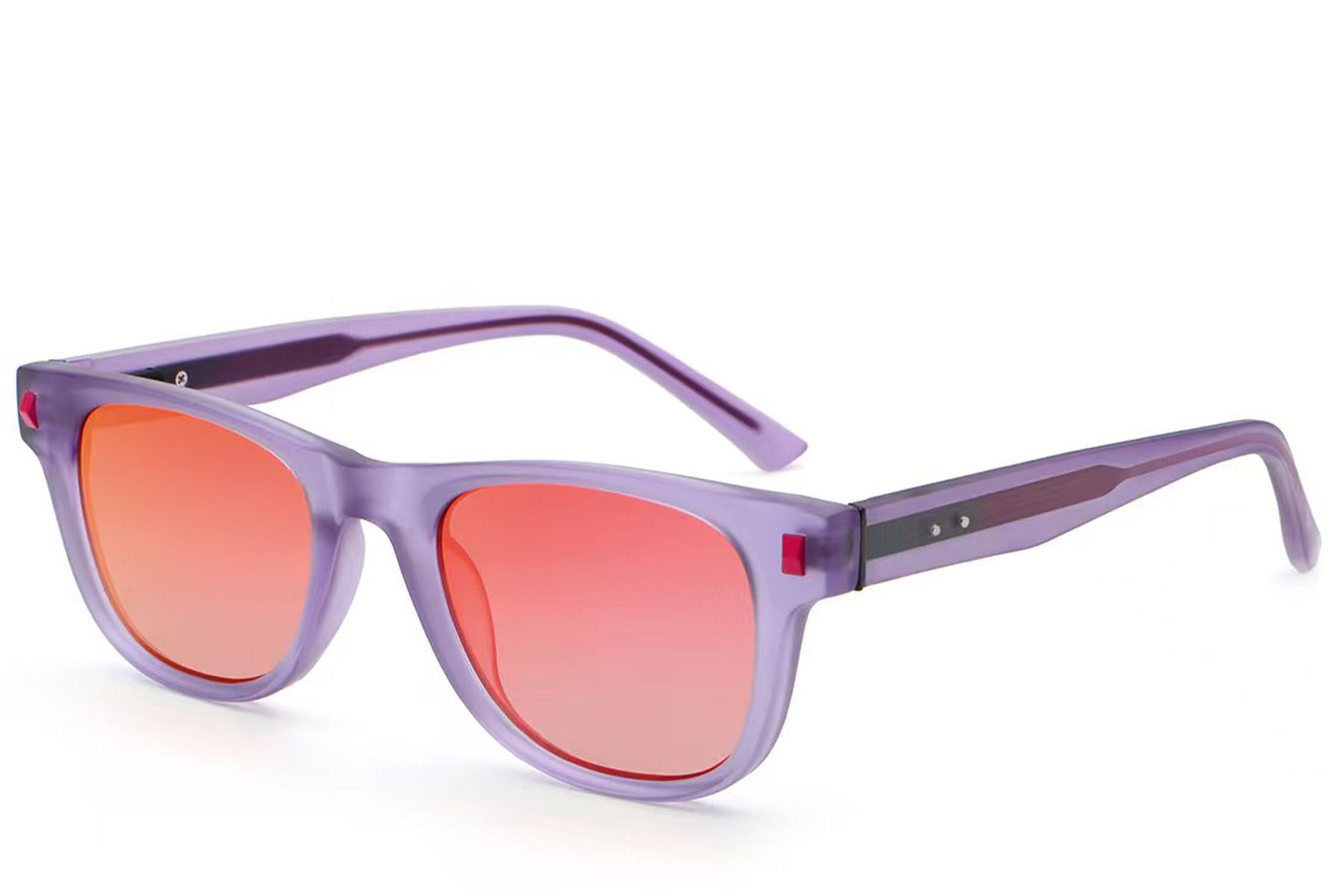 Rectangular Purple Plastic Sunglasses #BS2513-0029