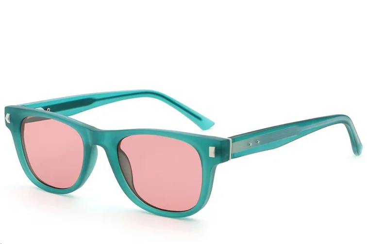 Rectangular Green Plastic Sunglasses #BS2513-0030