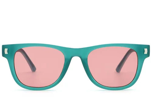 Rectangular Green Plastic Sunglasses #BS2513-0030