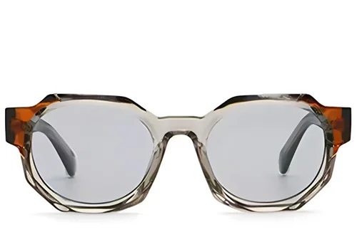 Geometric Grey Plastic Sunglasses #BS2513-0036
