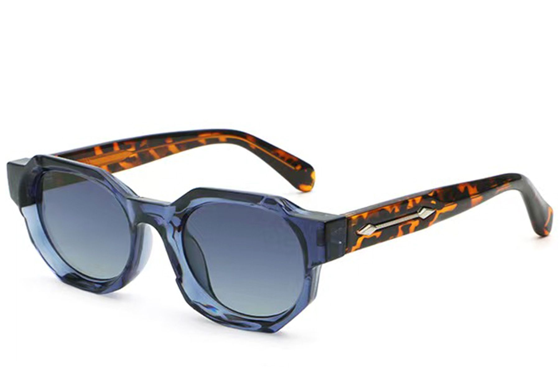 Geometric Blue Plastic Sunglasses #BS2513-0037