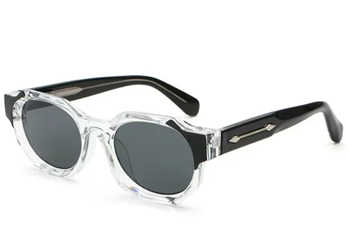 Geometric Transparent Plastic Sunglasses #BS2513-0038