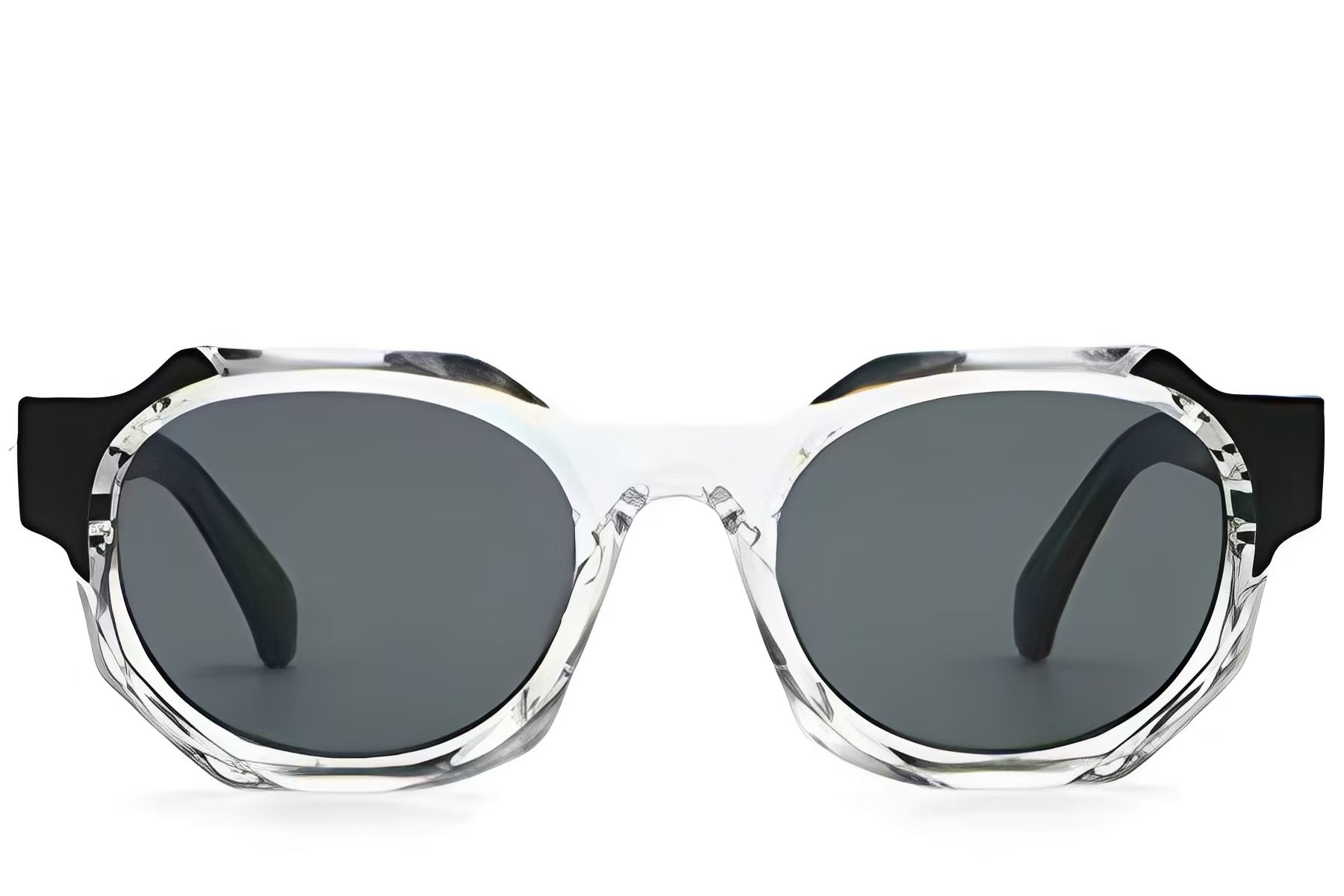 Geometric Transparent Plastic Sunglasses #BS2513-0038