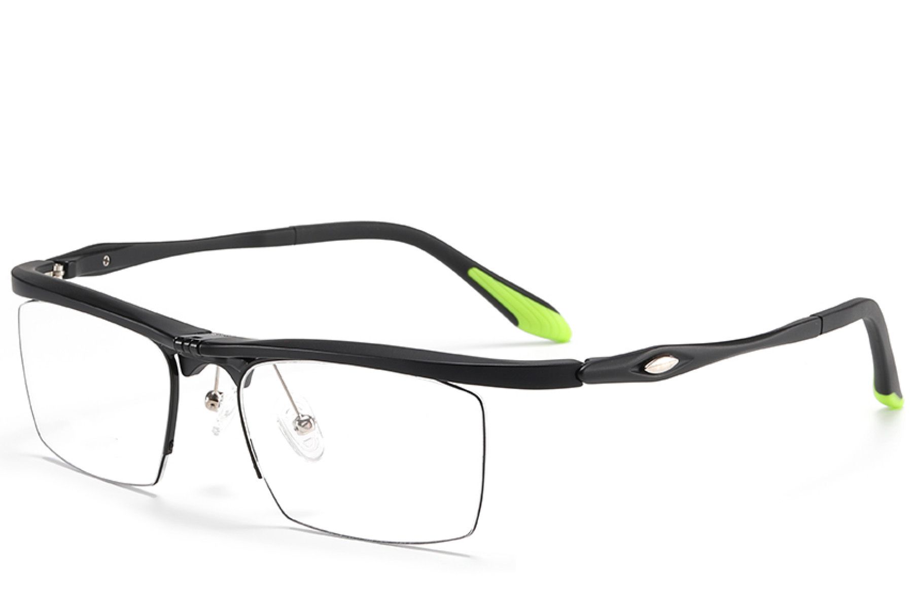 Occhiali rettangolari in Ultem nero #BS2519-0001