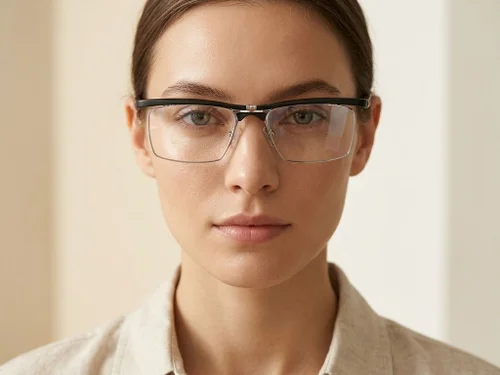 Lunettes rectangulaires noires Ultem #BS2519-0002