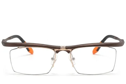 Lunettes rectangulaires en Ultem marron #BS2519-0005