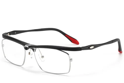 Lunettes rectangulaires noires Ultem #BS2519-0012