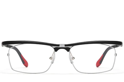 Lunettes rectangulaires noires Ultem #BS2519-0012