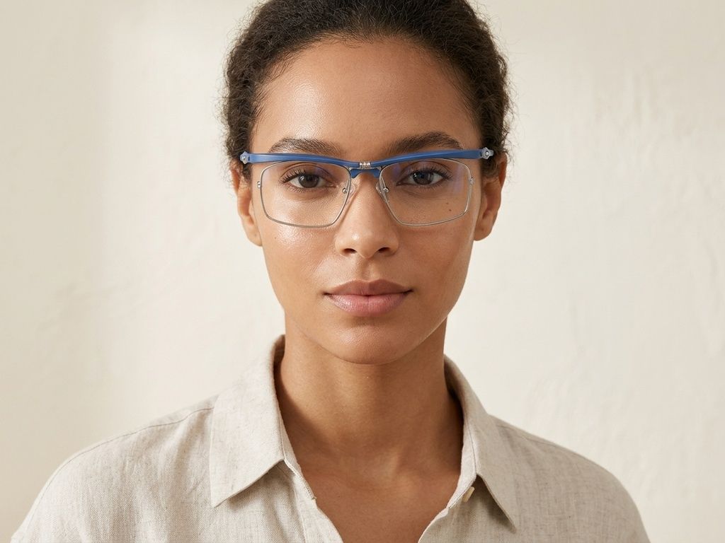 Rectangular Blue Ultem Glasses #BS2519-0014