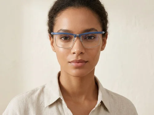 Lunettes rectangulaires bleues Ultem #BS2519-0014