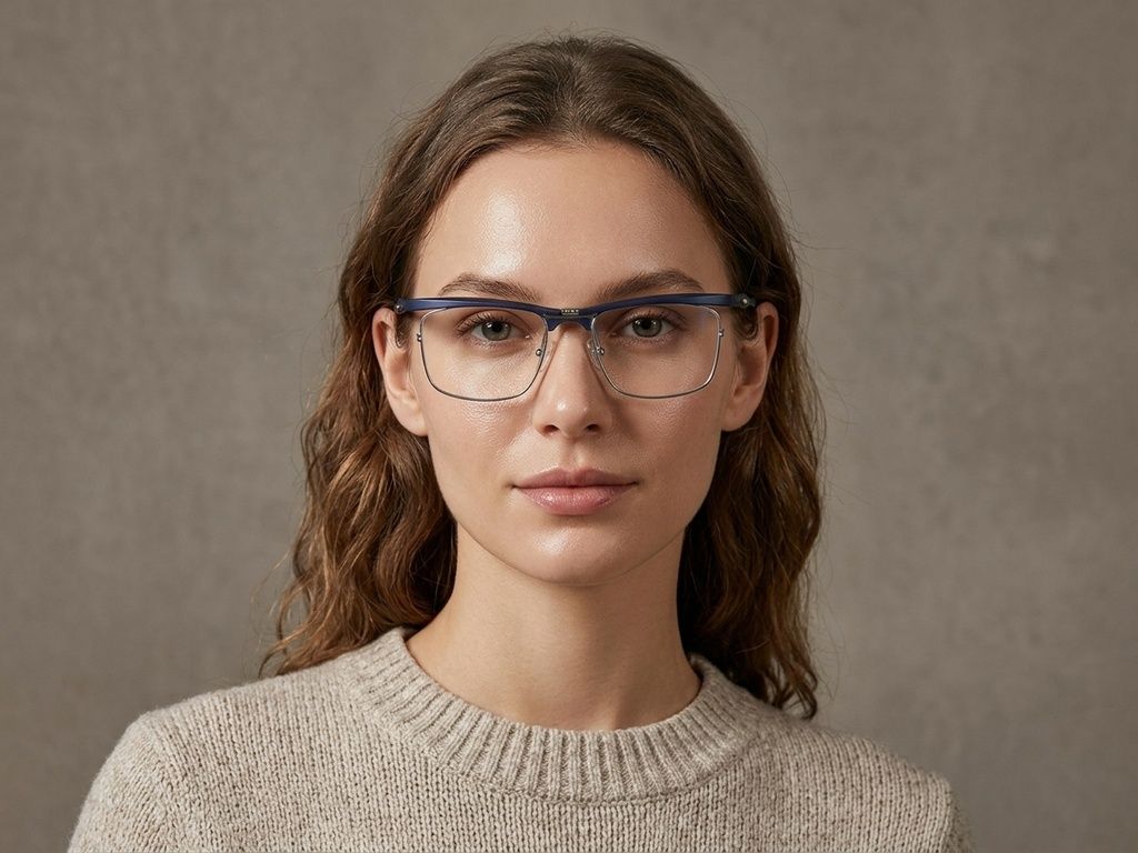 Rectangular Blue Ultem Glasses #BS2519-0019