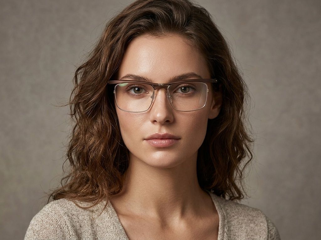 Rectangular Brown Ultem Glasses #BS2519-0020