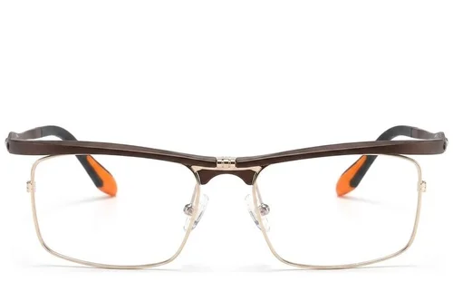 Lunettes rectangulaires en Ultem marron #BS2519-0020