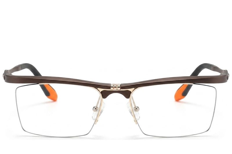 Occhiali da vista semi-senza montatura in Ultem marrone #BS2519-0025