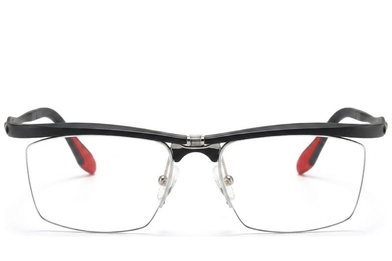 Semi-rimless Black Ultem Glasses #BS2519-0027
