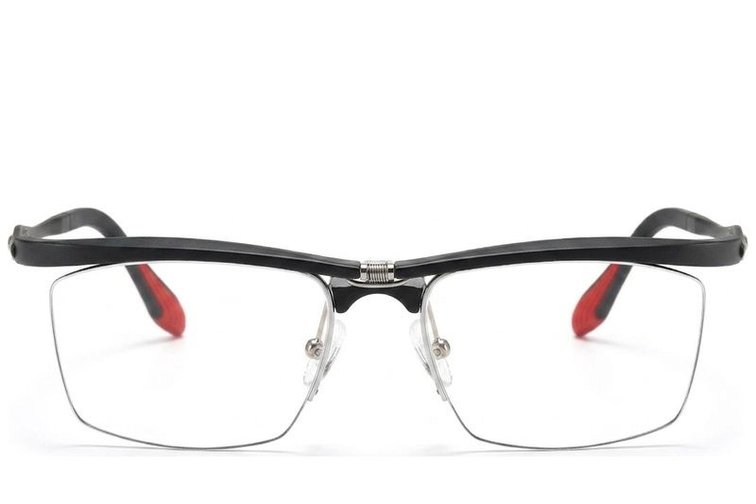 Semi-rimless Black Ultem Glasses #BS2519-0027
