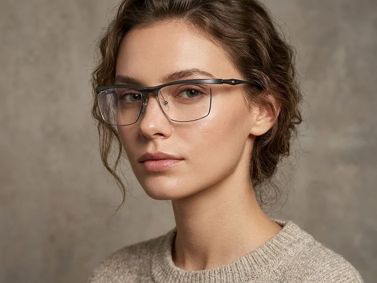 Semi-rimless Grey Ultem Glasses #BS2519-0028
