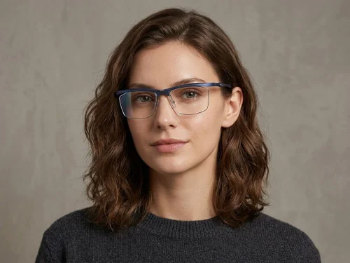 Lunettes semi-cerclées bleues Ultem #BS2519-0029