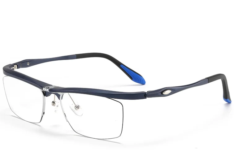 Semi-rimless Blue Ultem Glasses #BS2519-0029