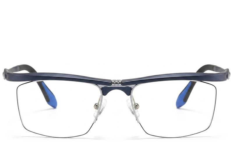 Semi-rimless Blue Ultem Glasses #BS2519-0029