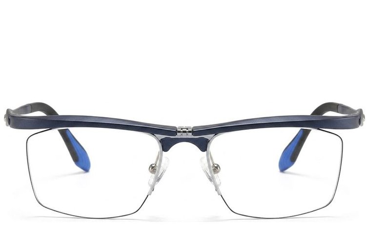 Semi-rimless Blue Ultem Glasses #BS2519-0029