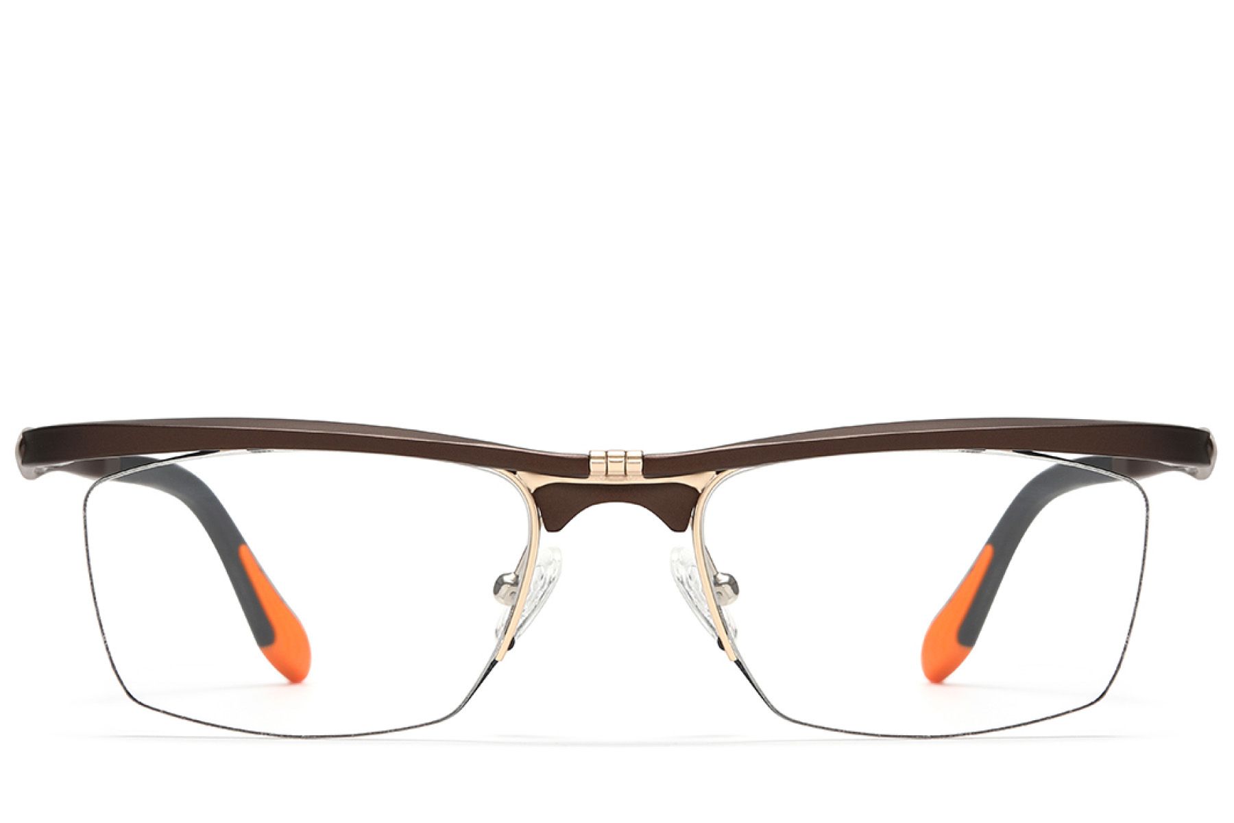 Occhiali da vista semi-senza montatura in Ultem marrone #BS2519-0030