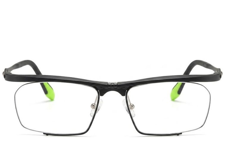 Semi-rimless Black Ultem Glasses #BS2519-0031
