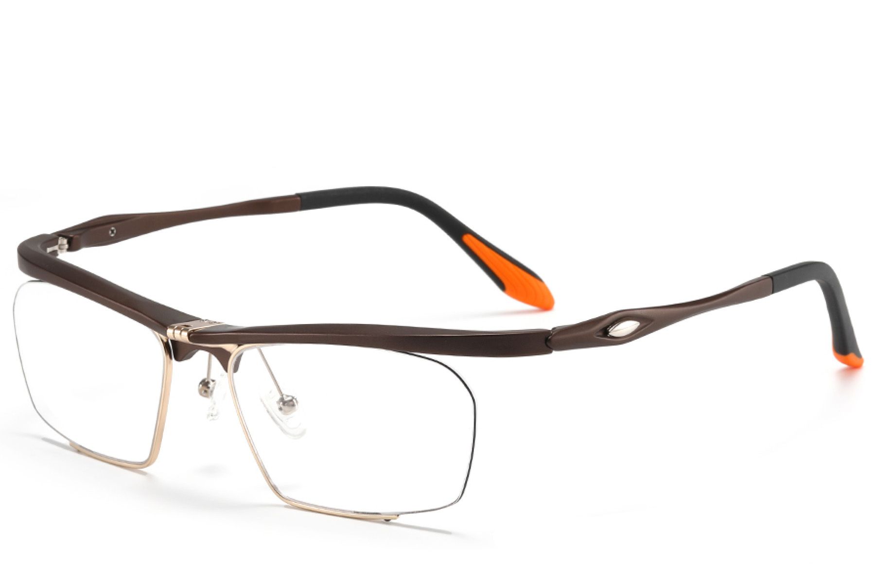 Occhiali da vista semi-senza montatura in Ultem marrone #BS2519-0035