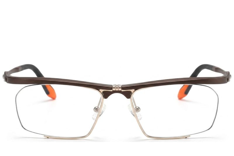 Occhiali da vista semi-senza montatura in Ultem marrone #BS2519-0035