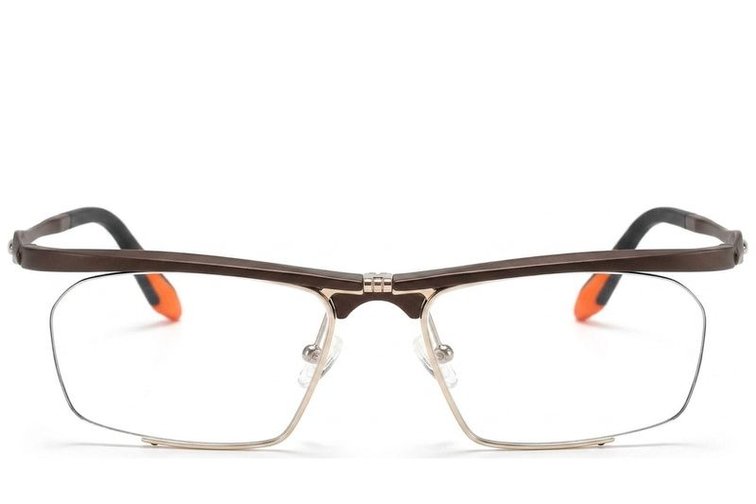 Semi-rimless Brown Ultem Glasses #BS2519-0035