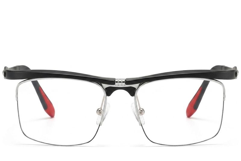 Semi-rimless Black Ultem Glasses #BS2519-0037